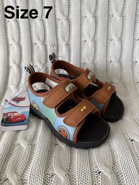 Disney Cars Tow Mater Shoes Size 7 Boys Summer Beach Sandals Toddler NEW